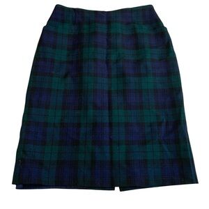 Vintage 70s St Michael Pure Wool Tartan Plaid Kilt Skirt - US 10
